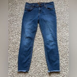 Kut from the Kloth Women’s Raw Hem Cropped Blue Ankle Jeans Size 8